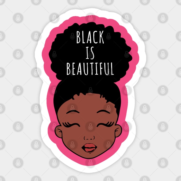 Black is Beautiful, African American Girl, Black Girl Magic Sticker by UrbanLifeApparel